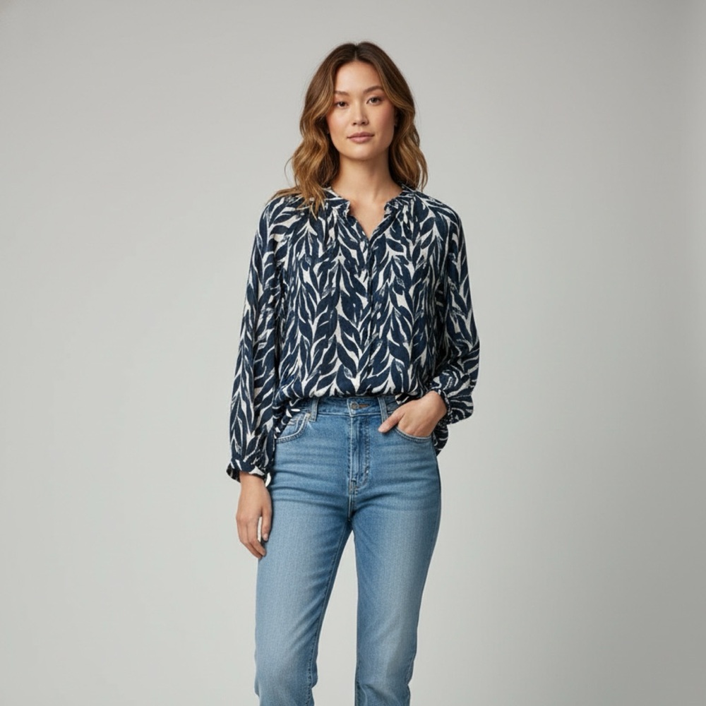 Bella Dahl Women's Leaf Print Blouse